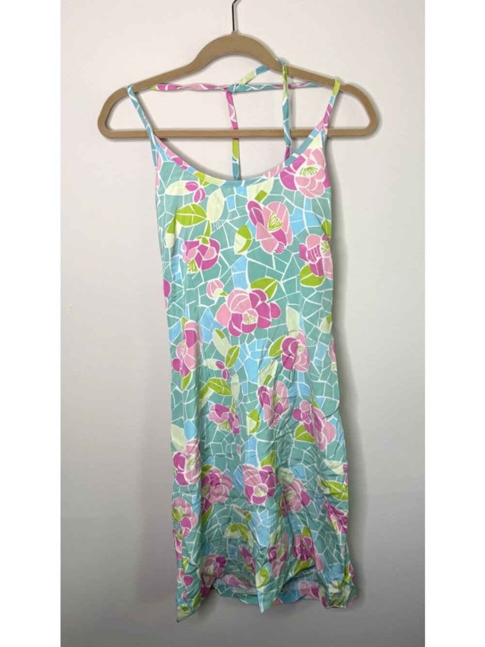 Vintage 90s Lilly Pulitzer Dress Silk Floral Flowers Halter